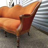 Louis Philippe style velvet bench