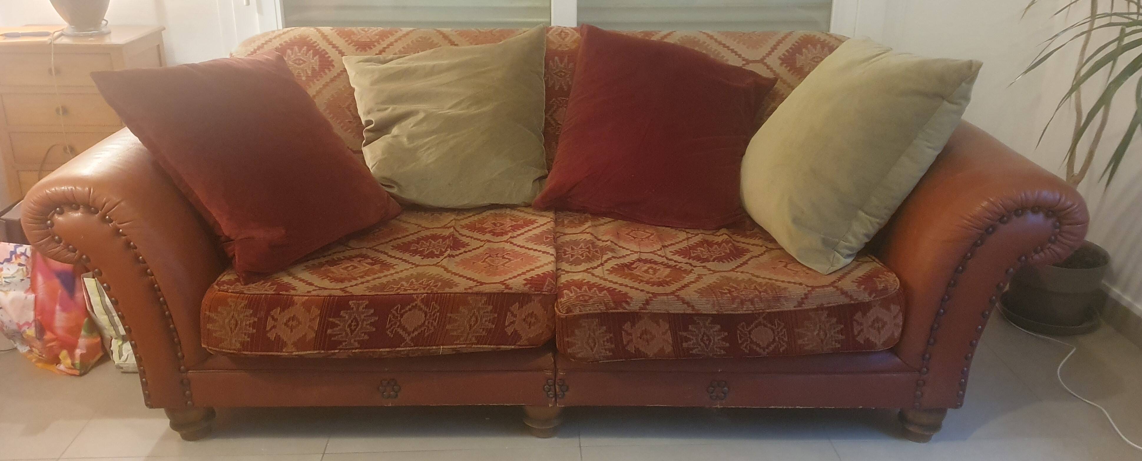 Eastwood leather and fabric sofa.