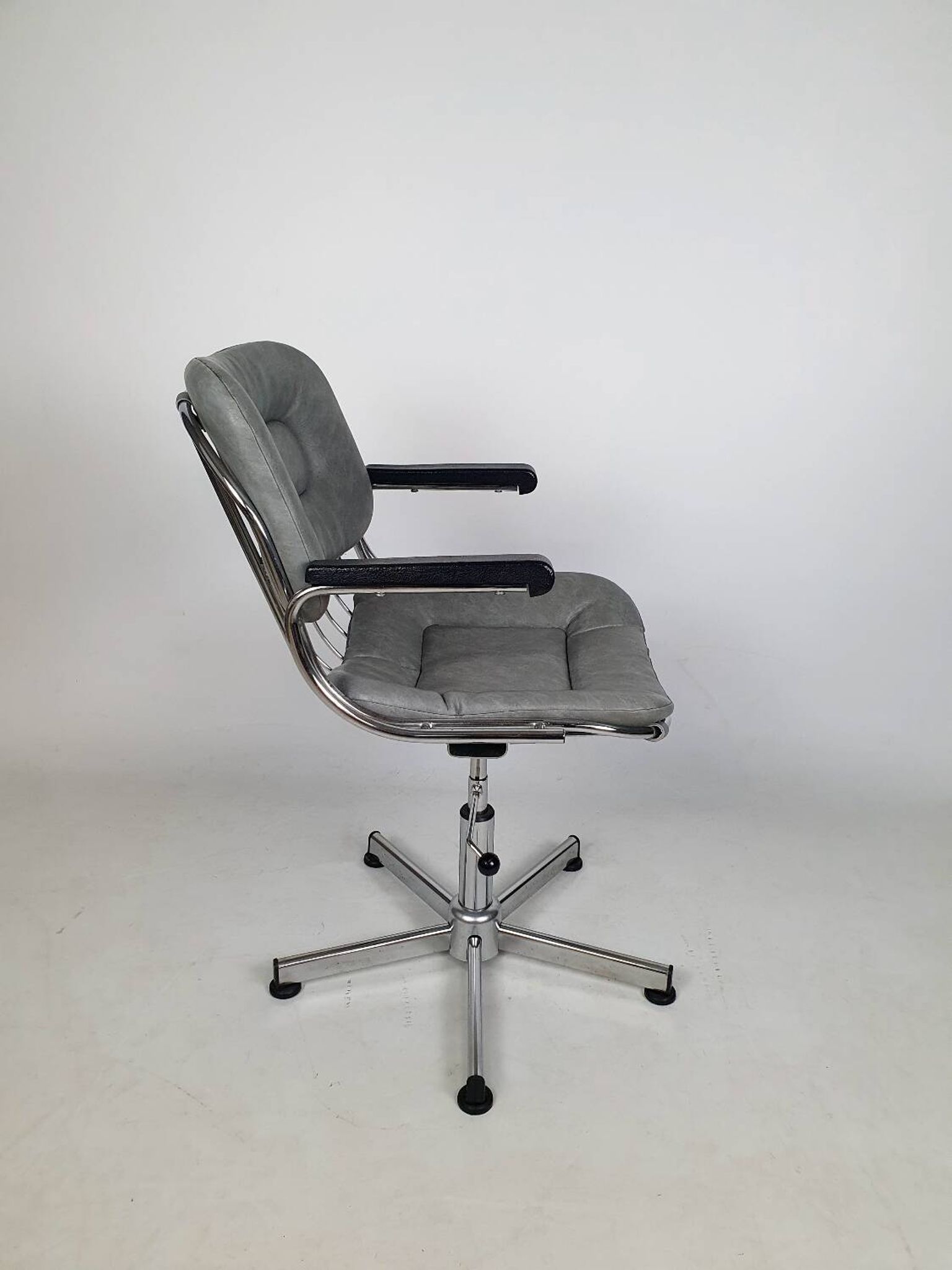 Vintage chrome swivel armchair
