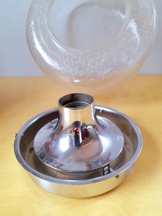 Applique ou plafonnier space age en verre bullé 1970