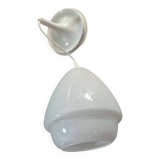 vintage pendant light from the 60s and 70s in white opaline with rosette