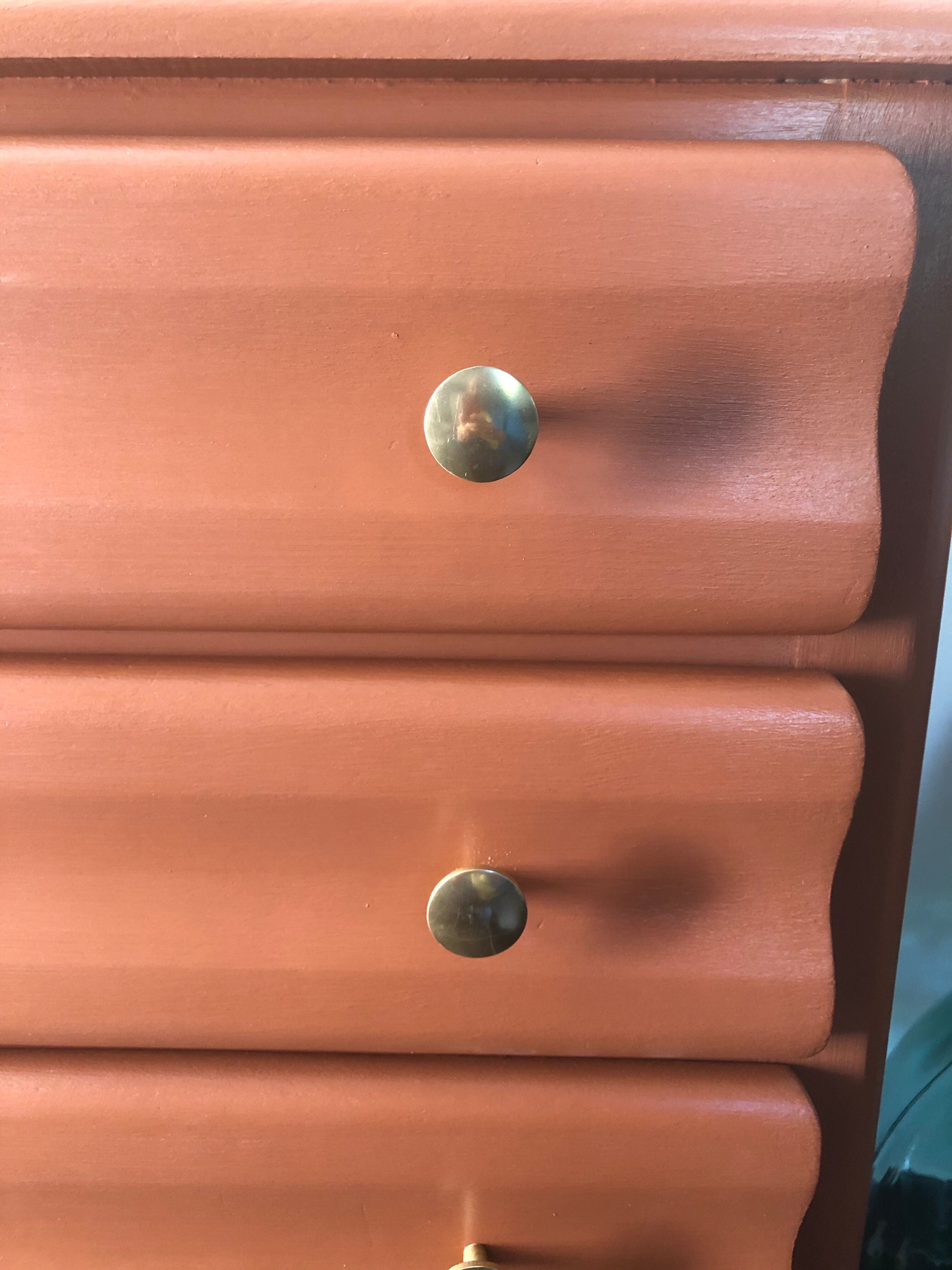 Terracotta vintage chest of drawers