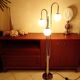 Lampadaire  chromé 3 boules 1970 vintage