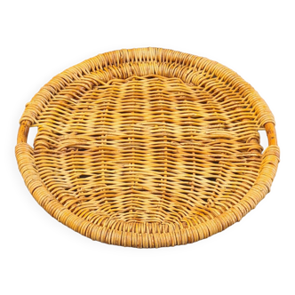 Antique wicker tray