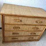 Vintage rattan dresser