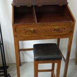 Secretary desk with stool in macasar from the 60s