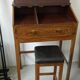 Secretary desk with stool in macasar from the 60s