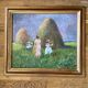 Oil painting on cardboard signed, dimensions: height - 42.5 cm, width - 48.5 cm.