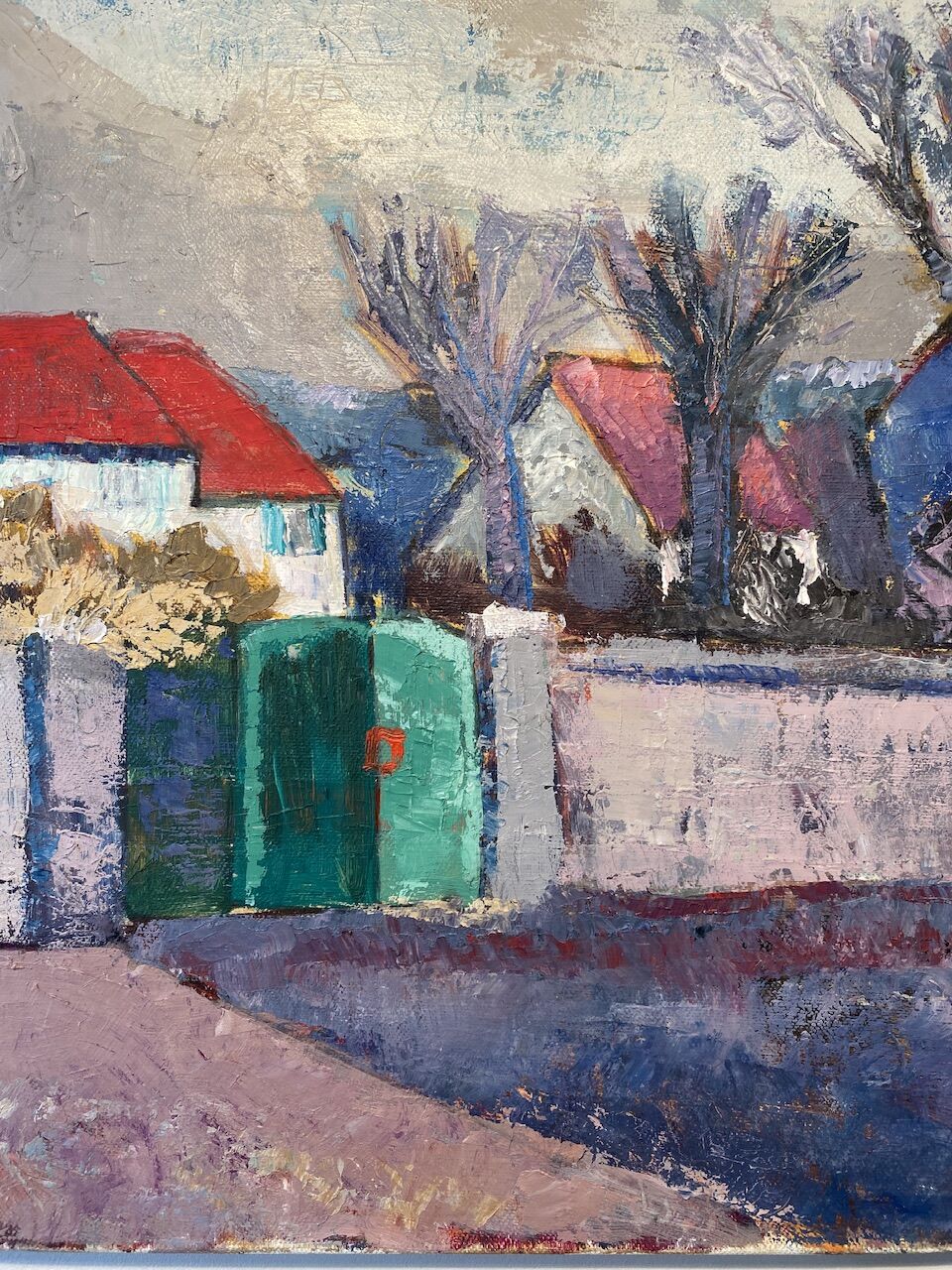 Old painting, urban landscape, 70s