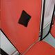 Pair of vintage chairs metal black skai red