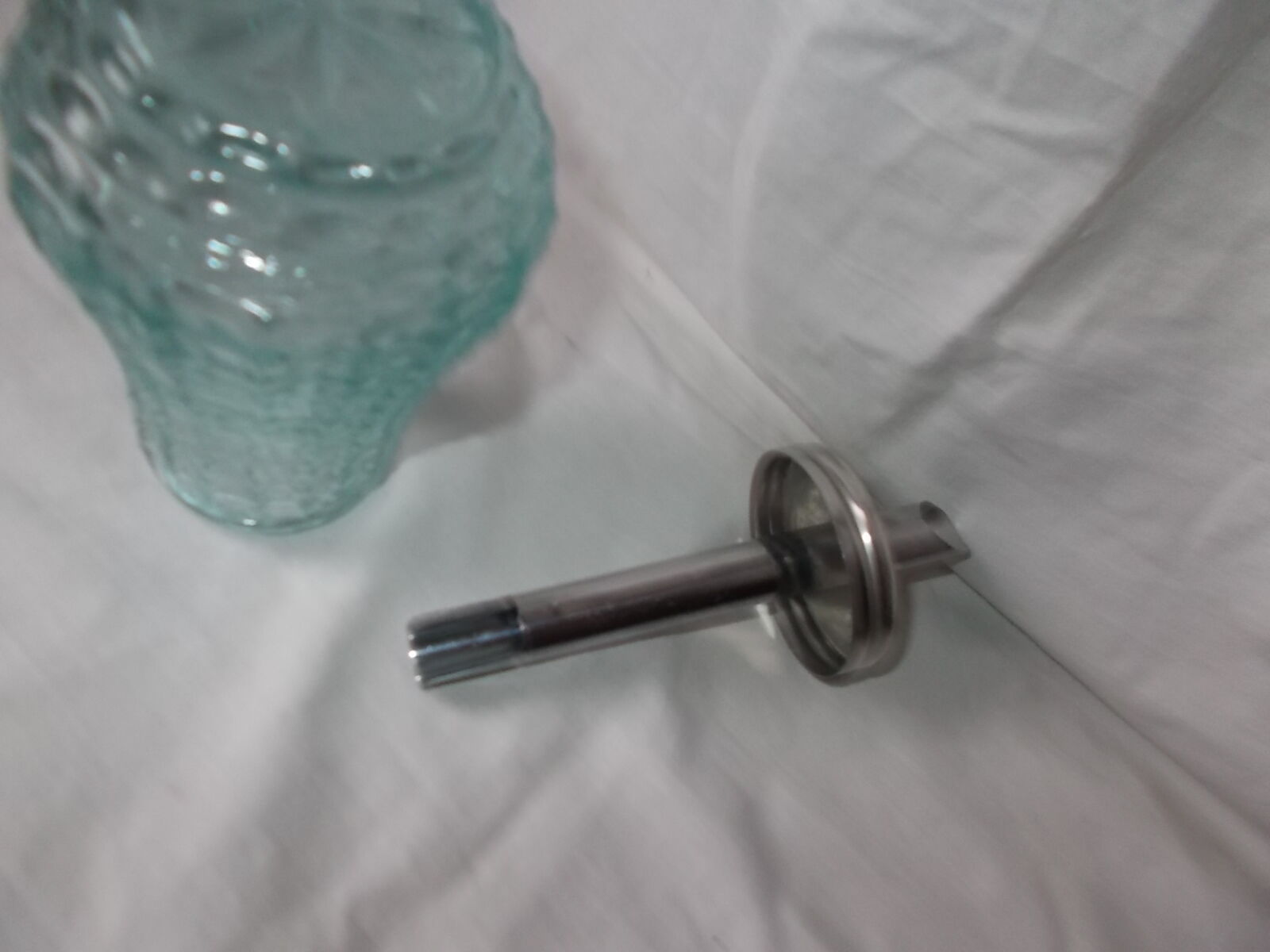 Blue moulded glass sugar bowl