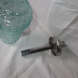 Blue moulded glass sugar bowl