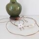 Green ceramic lamp foot