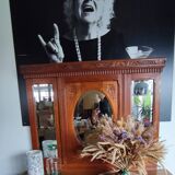 Miroir triptyque art déco chêne