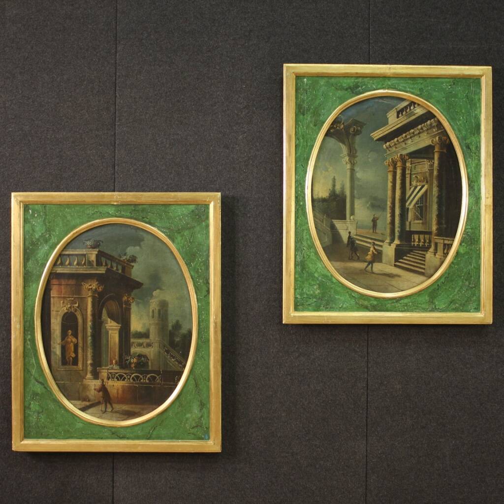 Peinture italienne Caprice architectural du XVIIIe siècle