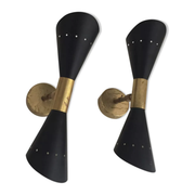 Pair butterfly socnces in the style of the 50