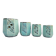 Set of 4 Art Deco celadon green and silver barbotine pots.