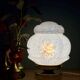 Vintage Art Deco globe table lamp in white Clichy glass