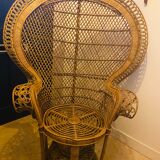 Emmanuel armchair in woven bamboo rattan