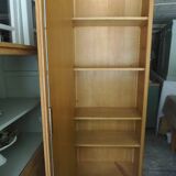 Armoire vintage en bois brut, 5 étagères bois modulables