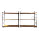 Scandinavian wall shelves teak & metal, 1960s