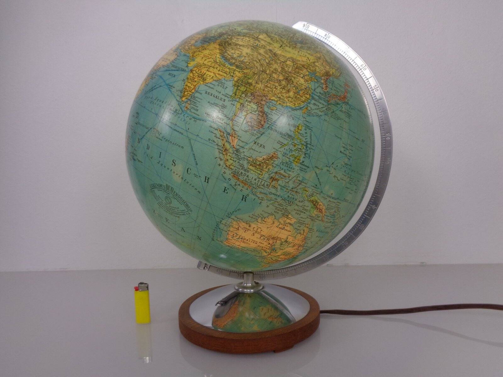 Vintage Illuminated Duo Glass Globe by Paul Oestergaard for Columbus, Germany, 1950s