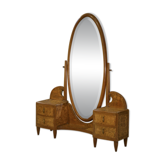 Art Deco full-length mirror by Octave Dupont, 1930s.