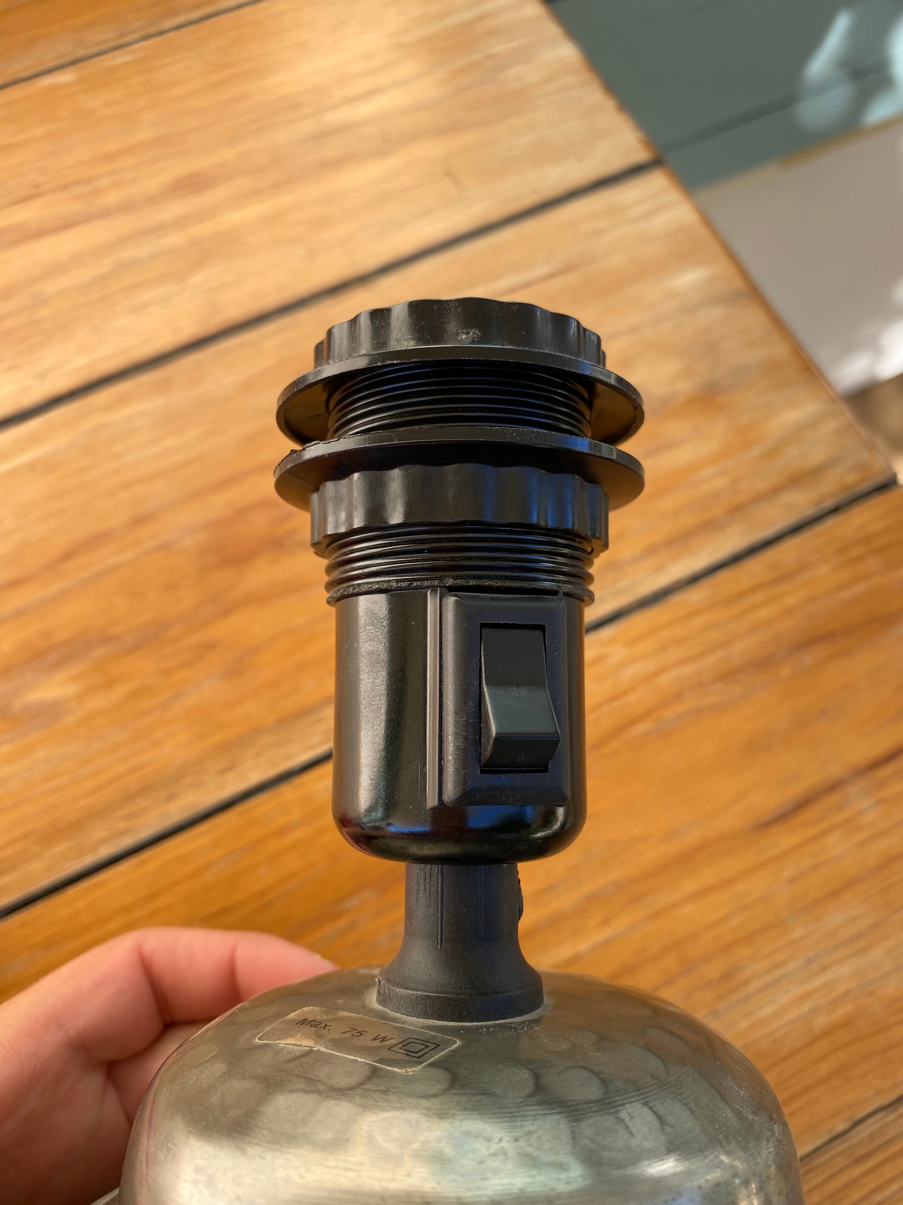 Lamp foot imitation tin