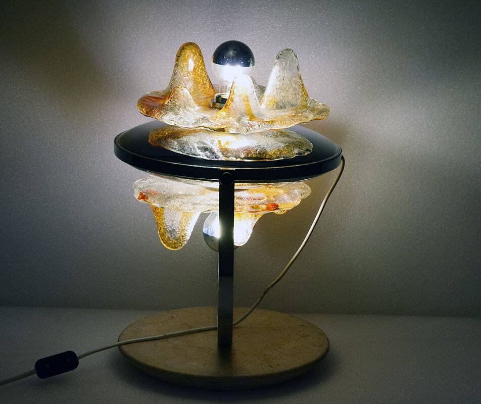 Mazzega Murano Toni Zuccheri 70s table lamp