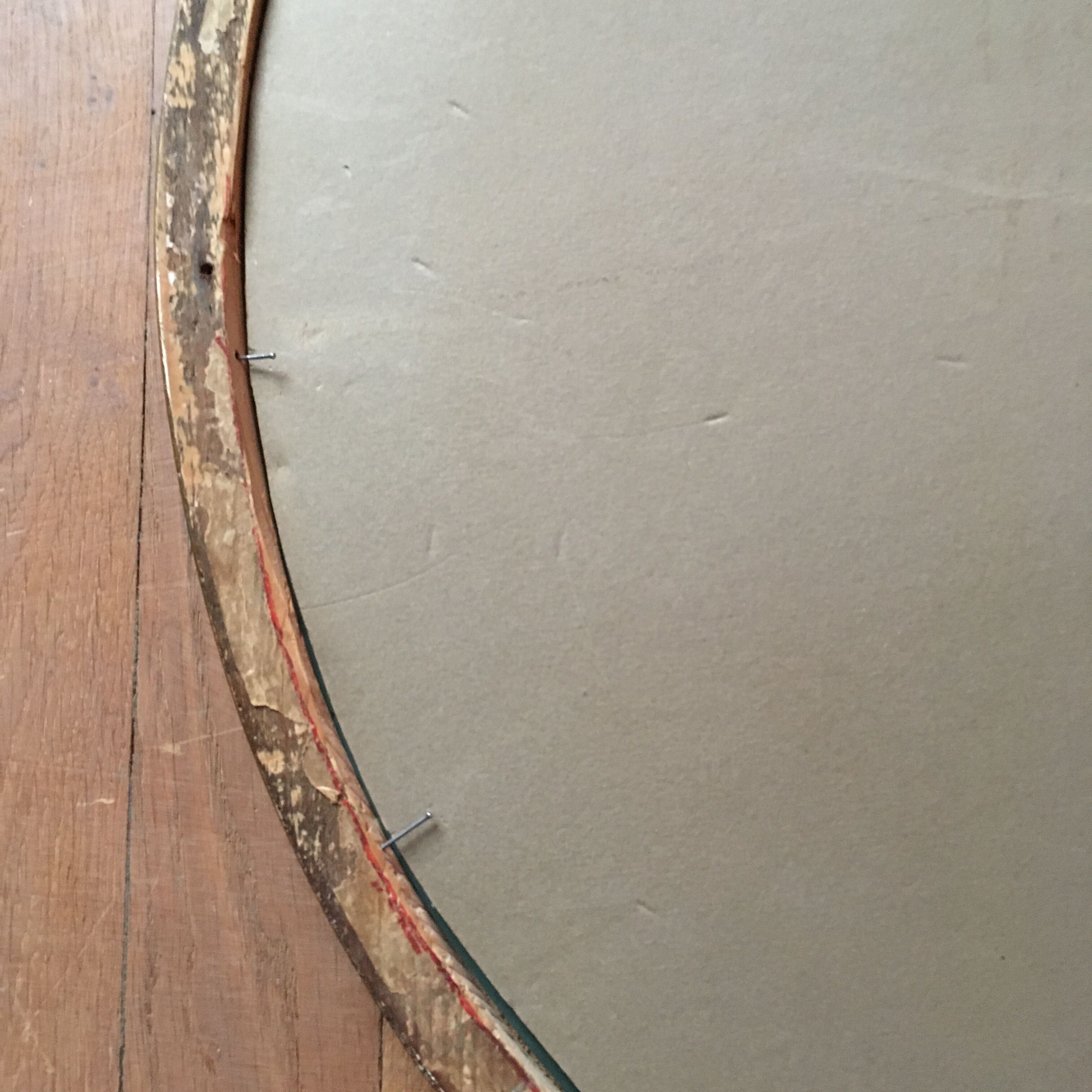 Pair of oval mirrors with stucco and lasca frame 55x44cm