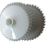 Lampshade, pendant light in scalloped opaline glass, 1940s/50s
