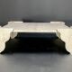 Large square coffee table in travertine by Claude Berraldacci. 1990s. France.