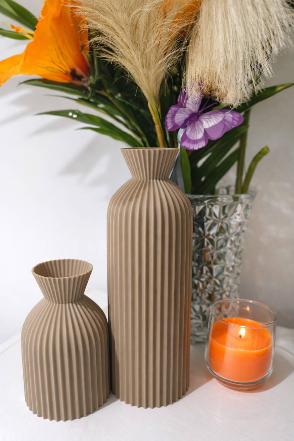 Striped design decorative vases – NEW