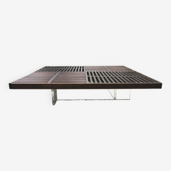 90s slat and Plexiglas coffee table