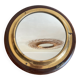 Wood and brass mirror