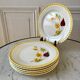 Set of 6 dessert plates Digoin Sarreguemines model "Alouette" years 30-40