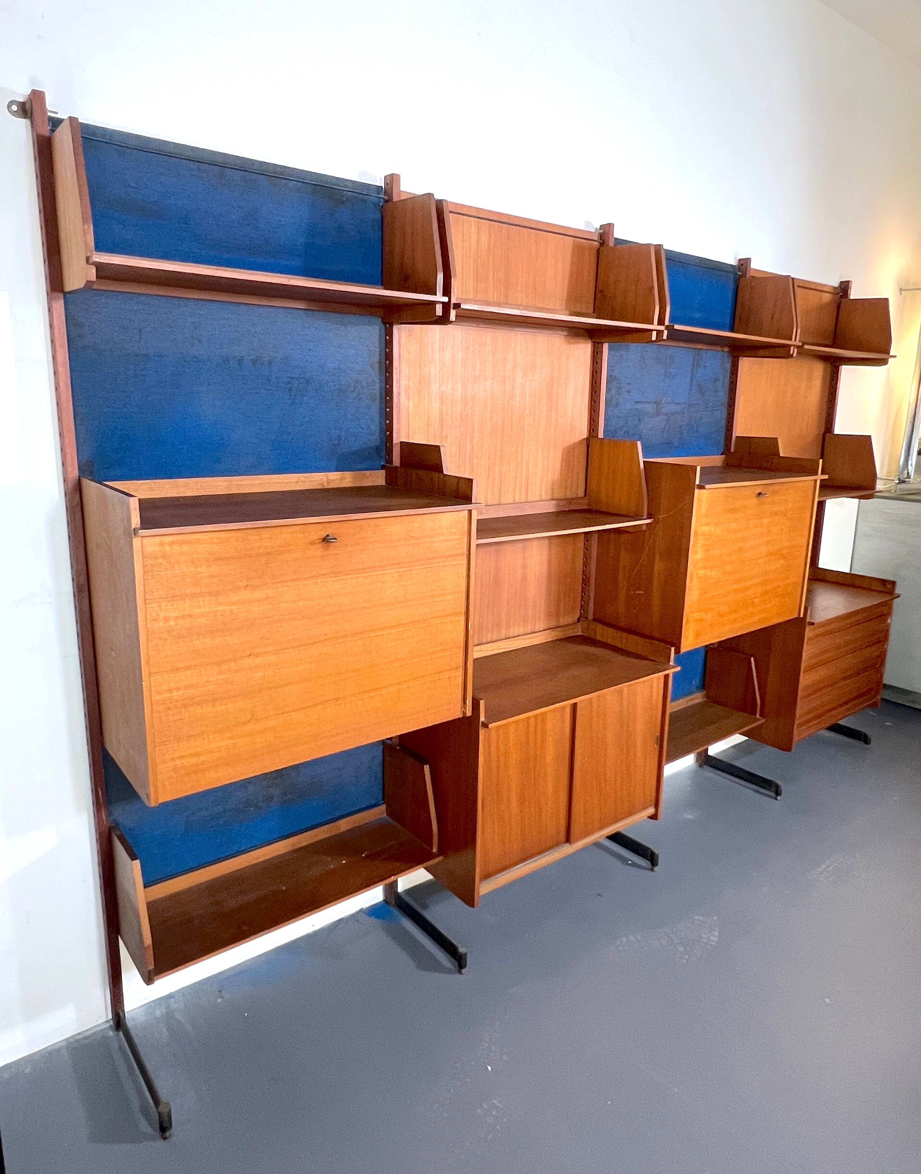 Mid-Century Modern modular wood bookcase from 50s