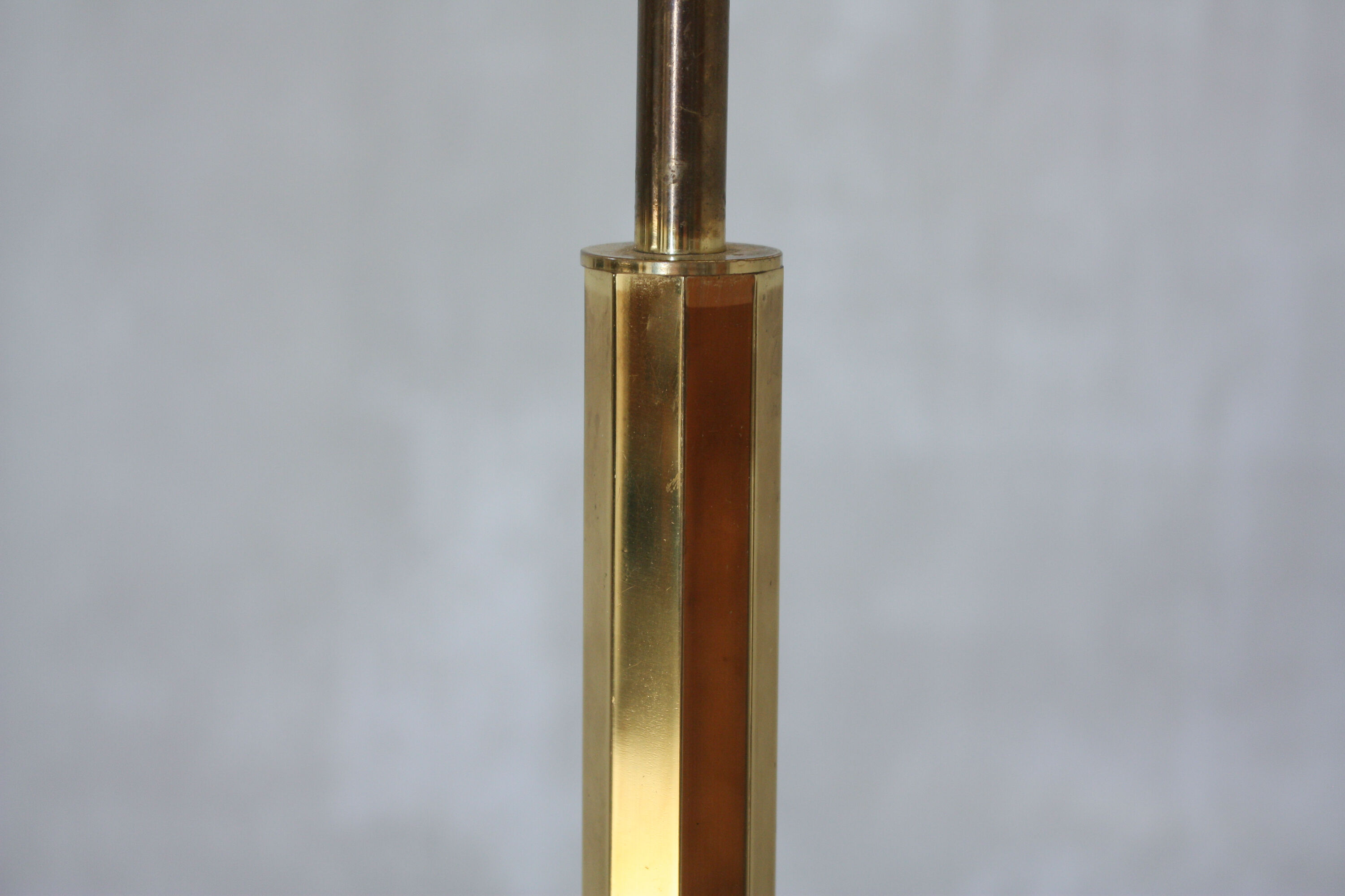 Portuguese solid brass floor lamp, 1970s