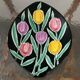 Vintage glazed ceramic trinket tray "The Tulips"