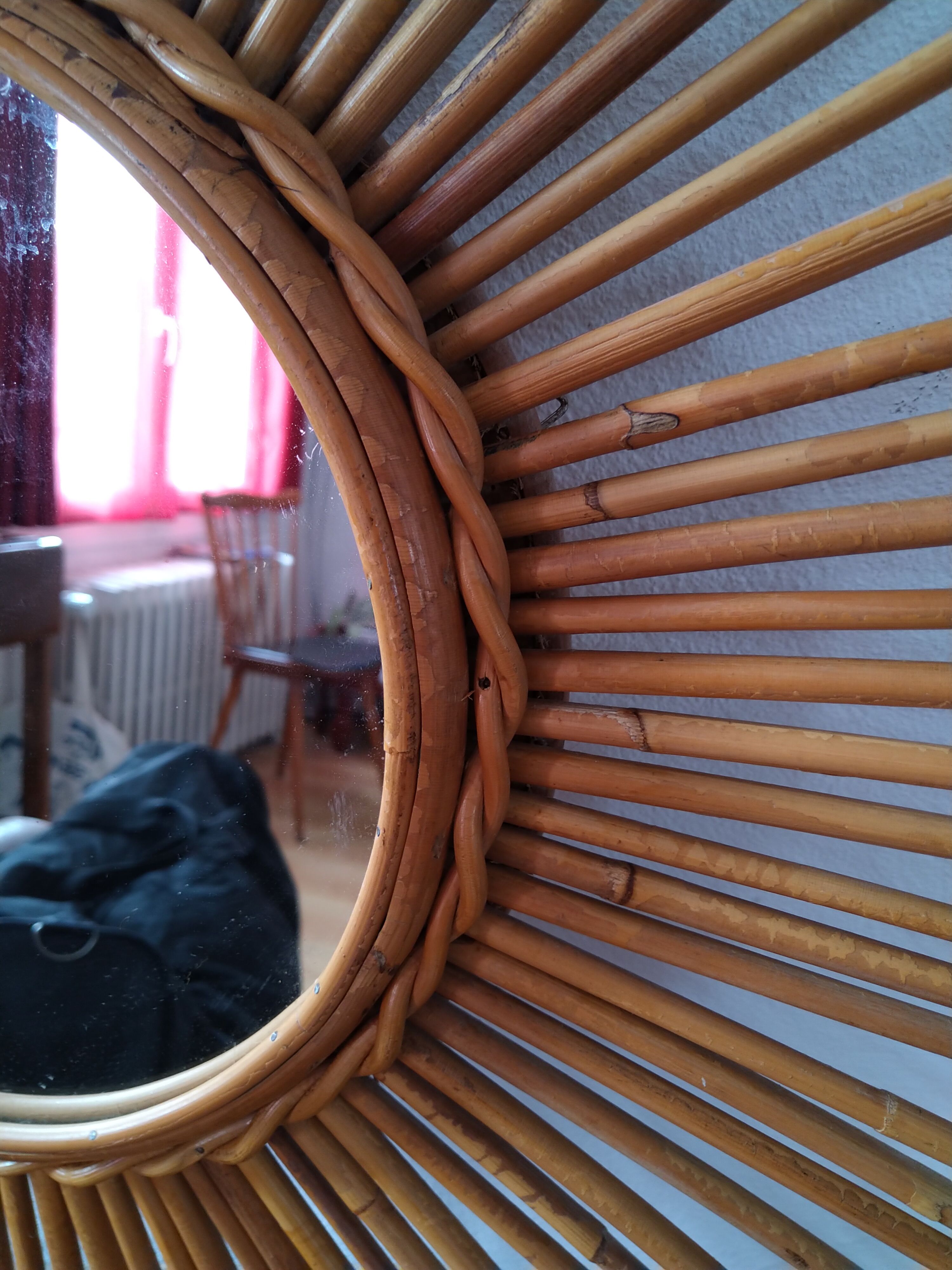 Rattan mirror 52 cm