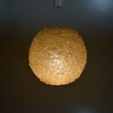 Spherical resin fiber suspension