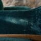 Pair of Beka armchairs in green velvet