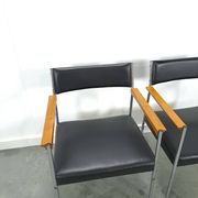 Chairs DDR with chrome base and black upholstery, dining chairs