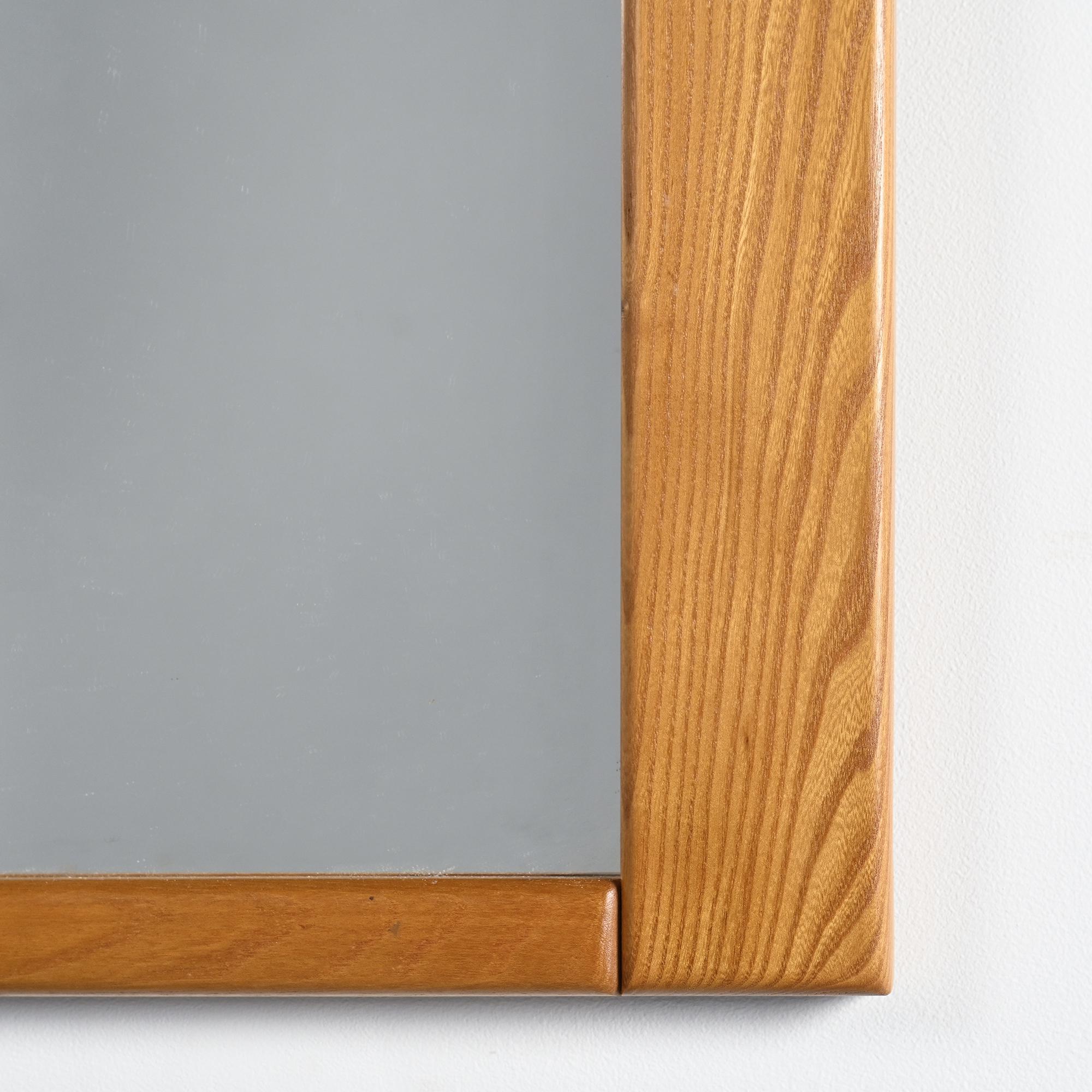 Mirror in elm by Maison Regain, France, circa 1970.