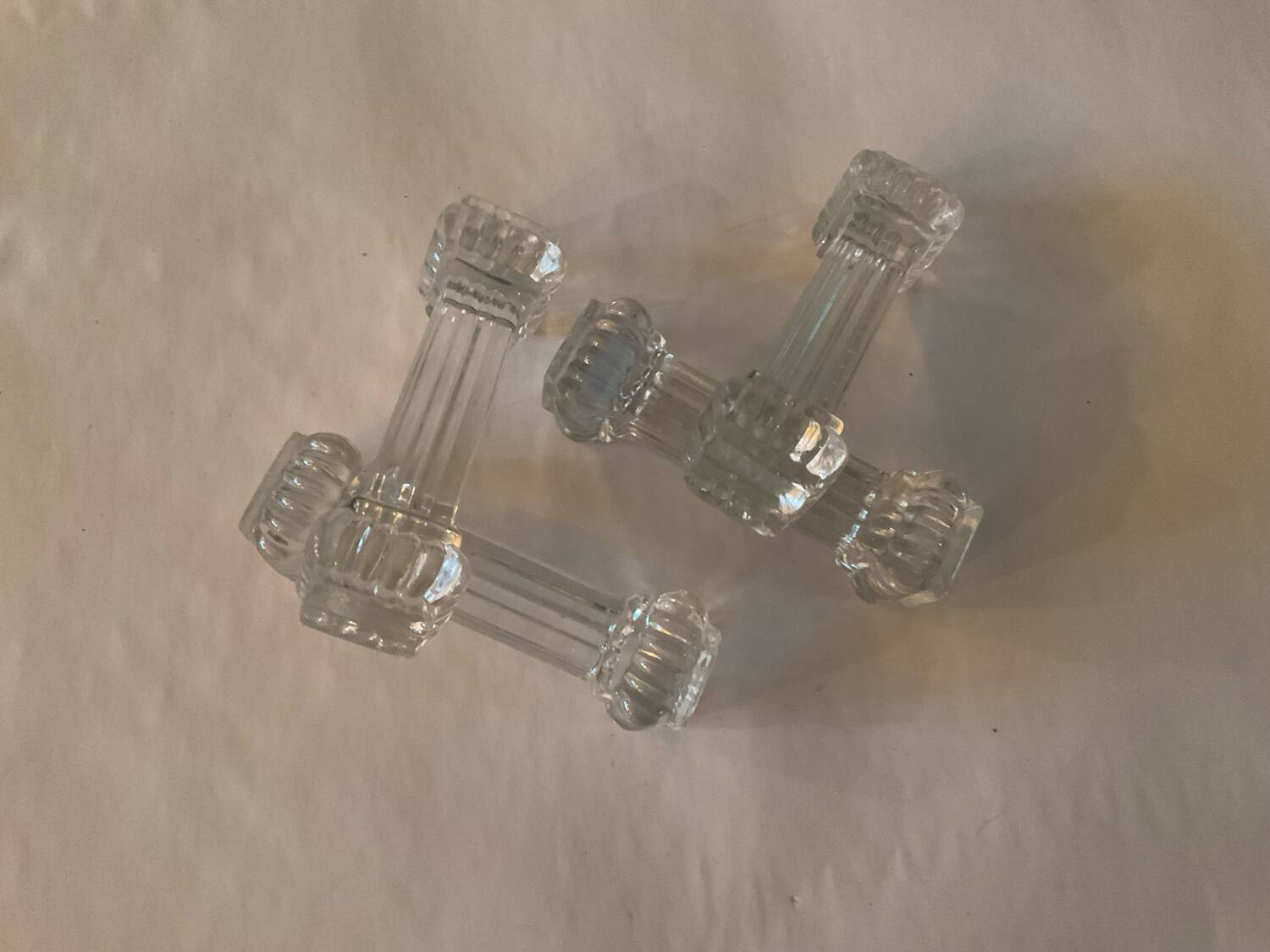 Vintage pressed glass knife rests – set of 4 – art deco style