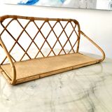 Beautiful vintage rattan and natural bamboo shelf from the 60s