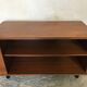 Vintage storage cabinet box on feet with sliding curtain