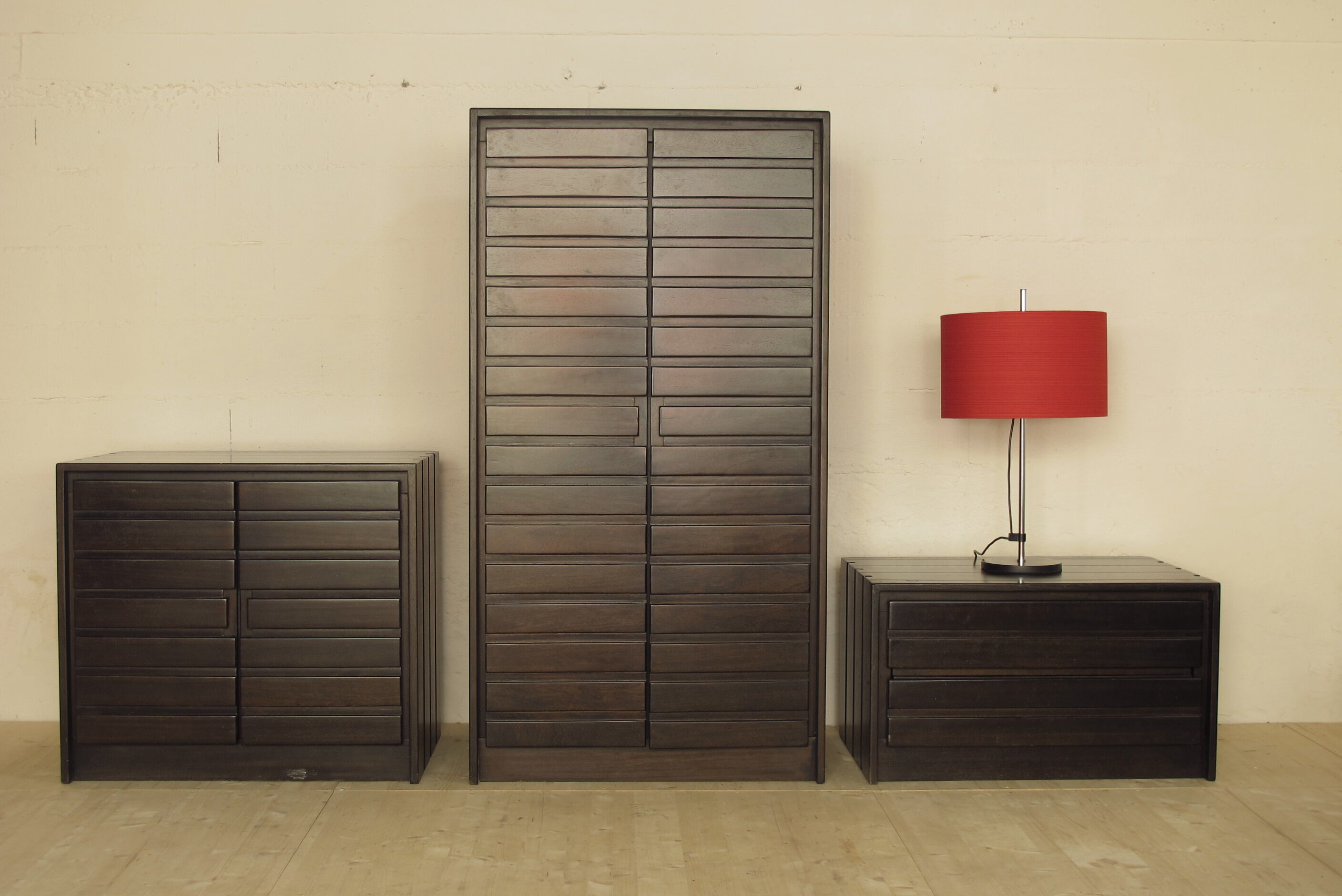 Solid two-door iroko bar furniture