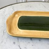 Plat à cake en céramique émail vert salins modèle "capvern" années 60-70