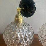 Pair of vintage glass globe wall lights